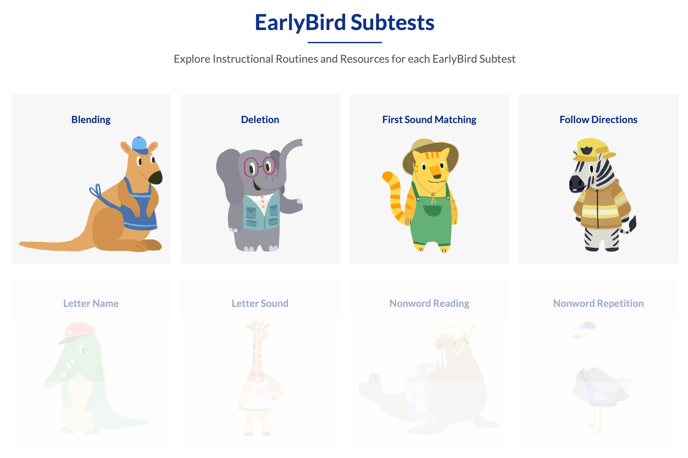 EarlyBird Subtest characters-1